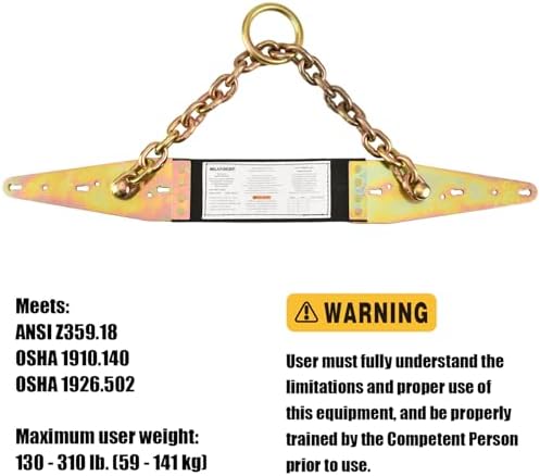 Heavy Duty Chain Reusable Halo Anchor With 1/4"×3" lag Screws For Any Pitch [16d Nails Not Provided] | Zinc-Plated Steel | Fall Restraint | Fall Arrest | Positioning | ANSI & OSHA Compliant