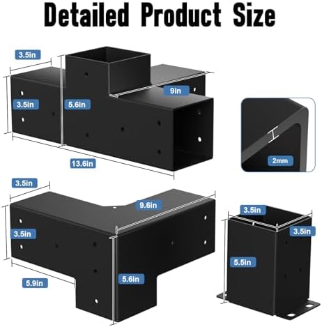 Pergola Kit, Heavy Duty Pergola Brackets for 4"x 4" (Actual 3.5" X 3.5")