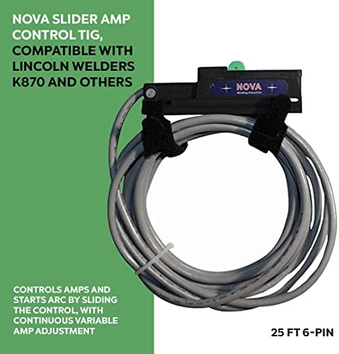 NOVA Slider TIG Amp Control, 6-pin, Compatible for Lincoln Welders K870 and others, 25ft