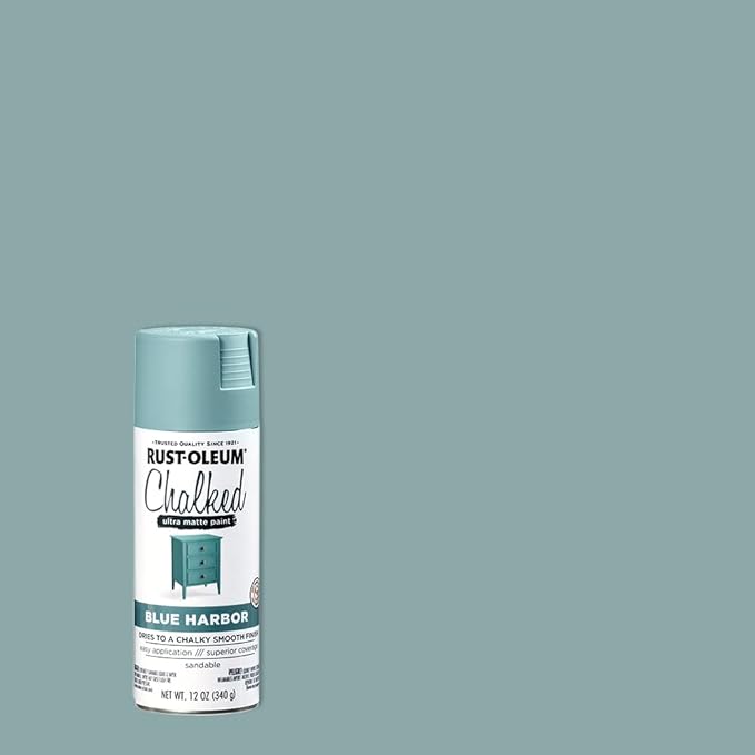 Rust-Oleum 374164 Chalked Ultra Matte Spray Paint, 12 oz, Blue Harbor (Pack of 2)