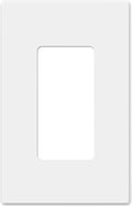 ELEGRP 1-Gang Screwless Decorative Wall Plates, Mid-Size Unbreakable Thermoplastic Faceplate Cover for Decorator Receptacle Outlet Switch, UL Listed (1 Pack, Matte White)