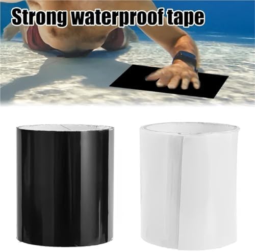 3 Roll 4 Inch X 5 FT Swimming Pool Tape Adhesive Waterproof Sealing Tape Leak Stopper for Pipes Patch Holes & Crack Butyl Sticker Strong Glue Barrier(White)