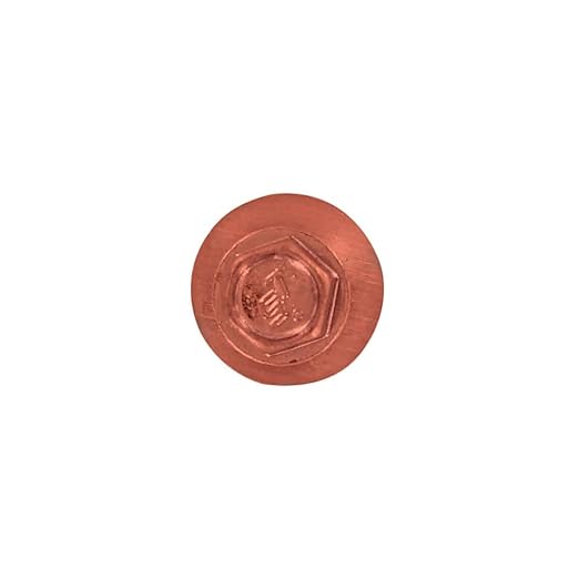 Fasteners Plus ST Fastening Kwikseal Woodbinder Metal to Wood #10 X 1-1/2" Copper Screws with EPDM Rubber Washer, 250-Count - Designed for Metal Roofing and Siding Panels