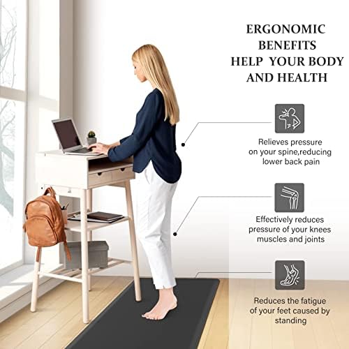 HappyTrends 2 PCS Kitchen Mat Cushioned Anti-Fatigue Floor Mat