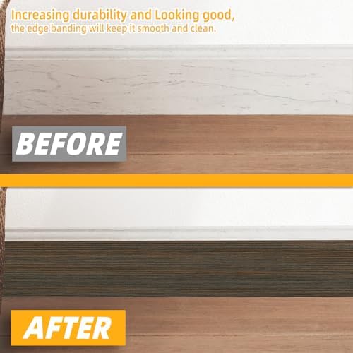 GSCIT Club Brown Walnut Wallpaper, 2.4 inch X 50ft Self Adhesive Wood Grain Repair Tape Walnut Repair Patch for Tables, Chairs, Baseboards, Doors, Windows, Floors, Handicraft DIY.