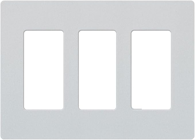 Lutron Claro 3 Gang Decorator/Rocker Wallplate, Satin, Palladium (1-Pack) | SC-3-PD