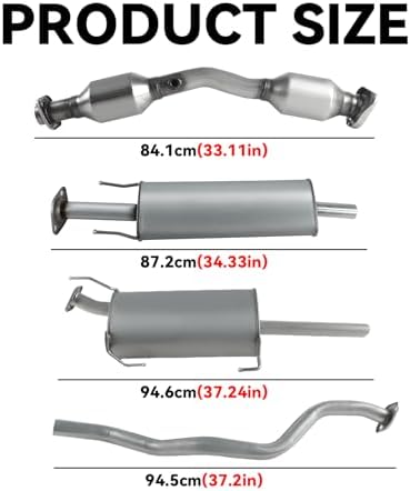 Catalytic with Resonator and Muffler Kit Compatible with Nissan Sentra 1.8L 2013 2014 2015 2016 2017 2018, Includes Gasket, Clamp, and Spring Bolt Kit