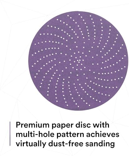 3M Hookit Clean Sanding Paper Disc 732U - 120+ Grit Vacuum Sanding Disc - C-Weight Backing, Hook and Loop Attachment - 5"