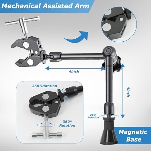 Helping Hands Magnetic Soldering Clamp with 2.16-inch Jaw Opening,360 degree rotation,Third Hand Tool,Magnetic PCB Clip for Heat Gun Repairing