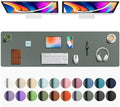 Aothia Faux Leather Desk Mat - Large Mouse Pad, Non-Slip PU Leather Blotter, Waterproof Writing Surface for Office and Home (Jungle Green, 63" x 17")