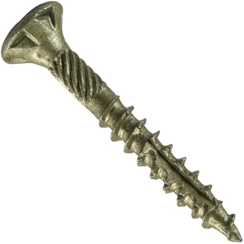 8 x 1-1/4" Bronze Coated Exterior Coated - ACQ Compatible Multipurpose Wood Screw -Torx/Star Drive Flat Head - 1 Pound - 231 Screws Count