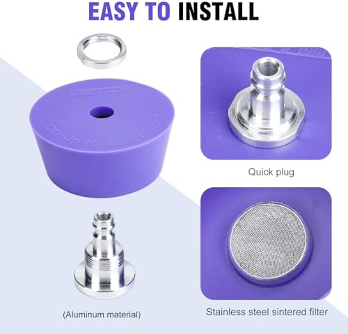 3mirrors 0.9"– 4.0" Silicone Purge Plugs Kit for Pipe Welding, Back Purging Plugs with Fitting Adapters for Welding, Yellow and Purple