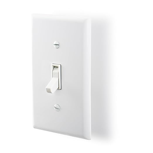 Baomain 10-Pack 15 Amp Toggle Light Switch with Wall Plate, Single Pole, Residential/Commercial Grade, On/Off Switch, Glossy White, UL Certified
