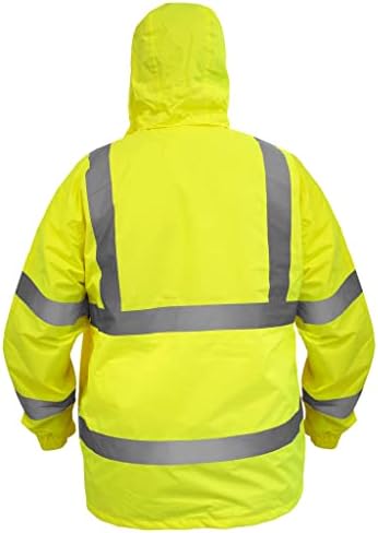 JORESTECH Hi-Visibility Waterproof Rain Jacket with Mesh Lining, ANSI/ISEA 107-2015 Class 3 Type R, Lightweight Wind-Resistant Safety Jacket