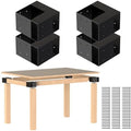 Heavy Duty Workbench Bracket Kit, 4 Pcs 3-Way Right Angle Corner Brackets for DIY Custom Workbenches, Work Tables, Garage Shelves, Many Other Wooden Projects, Fits 4x4 and 2x4 Lumber