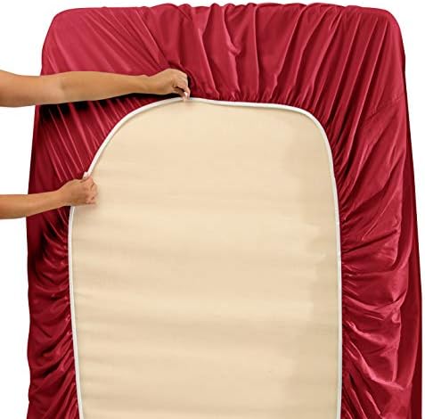 Hearth & Harbor Full Size Sheets - 4 Piece Bed Sheet Set, Hotel Luxury Double Brushed Bed Sheets - Extra Soft Bedding Sheets & Pillowcases, Full, Burgundy