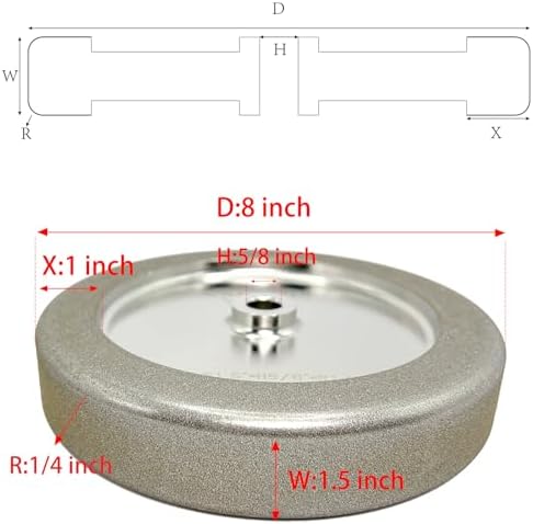 4-in-1 Plus CBN Grinding Wheel 8 Inch, 5/8" Arbor, 1.5" Wide, 80 Grit