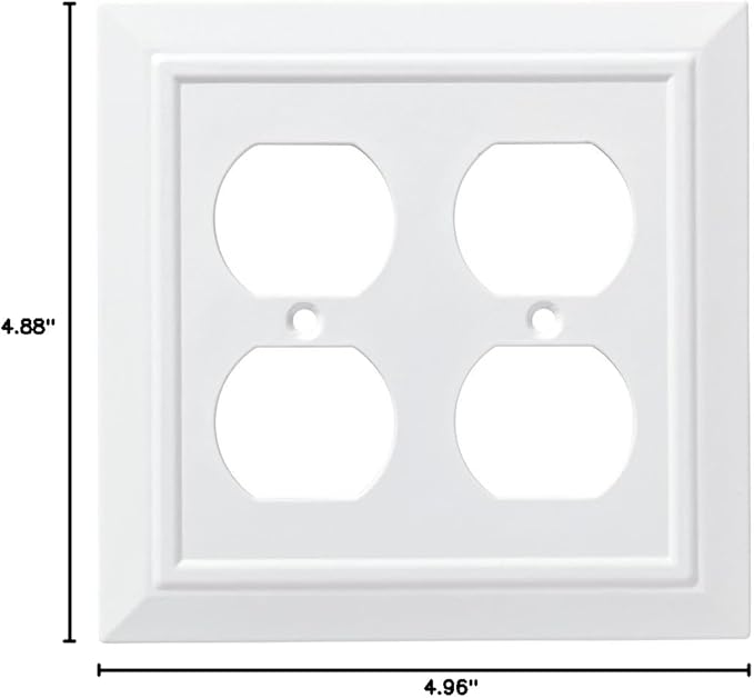 Franklin Brass Classic Architecture (1-Pack) Outlet Covers Pure White 1-Gang Wall Plate Single Duplex Switch Plates Electrical Guard W35242-PW-C