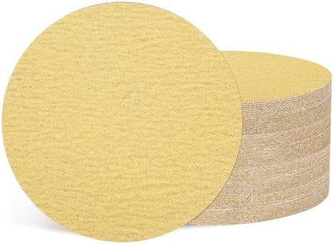 50Pcs Sanding Discs 8In 80Grit Hook and Loop Sandpapers Yellow