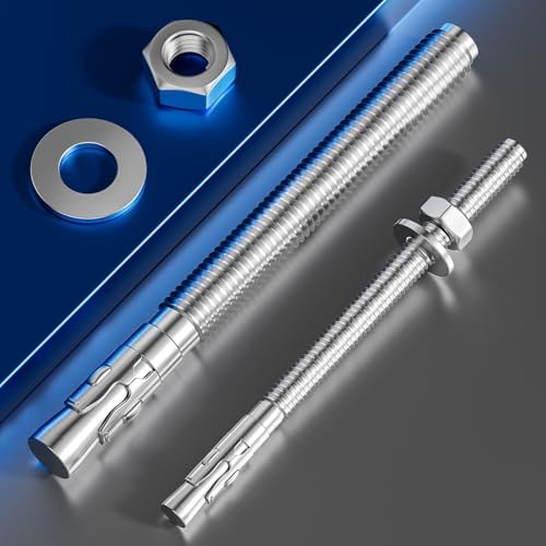 Wensilon 30Pcs 1/2x3-1/2 Inch Standard Fasteners for Heavy-Duty 304 Stainless Steel Wedge Anchors for Cement and Concrete