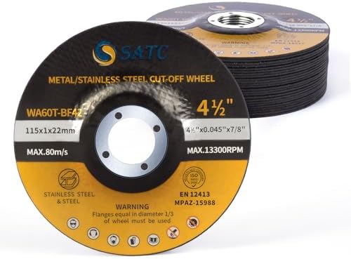 S SATC 25PCS 4 1/2 Cut Off Wheel Grinder Blades 4-1/2" x .045 x 7/8" Cutting Disc Cutting Wheel Die Grinder Cut Off Blades Fits Angle Grinder Air Tool
