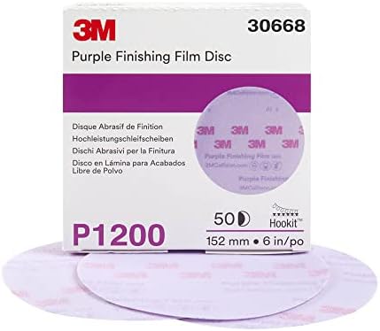 3M Hookit Purple Finishing Film Abrasive Disc, 260L, 30668, 6 in, P1200