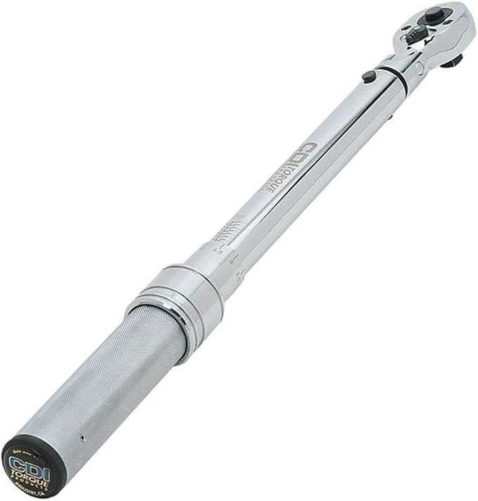 CDI 1/2 Inch Drive Adjustable Click Torque Wrench, Range 20-150 Ft Lbs / 34-197 Nm (1503MFRMH)