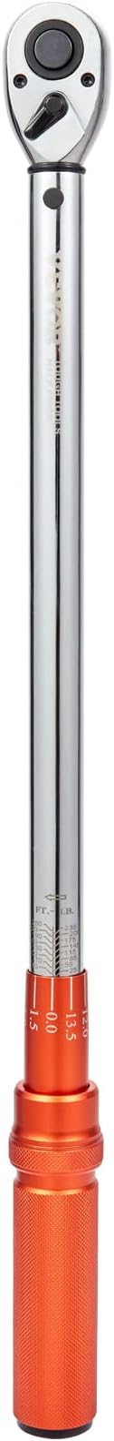 VEVOR 1/2-inch Drive Click Torque Wrench 25-250ft.lb/34-340n.m, Dual-Direction Adjustable Torque Wrench Set with Mechanical Dual Range Scales and Adapters Extension Rod