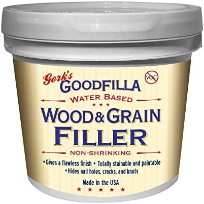 Goodfilla Walnut, 1 Gallon (13.5lbs), Wood and Grain Filler, Stainable, Tintable, Sandable, Sandable, Zero Waste, Non-Toxic, USA Made