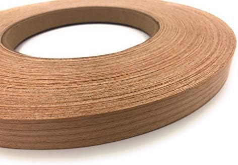 Edge Supply Cherry 1 in x 250 ft Roll – Pre-Glued Iron On Wood Veneer Tape – Wood Veneer Edge Banding Tape with Hot Melt Adhesive, Smooth Sanded Finish Ideal for Furniture & DIY, Made in USA