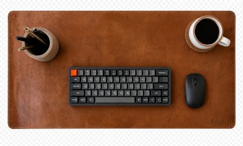 Rovelis Full-Grain Leather Desk Mat, 31”×15”