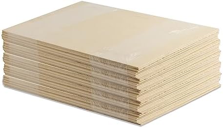 50 Pack | 6mm 1/4th inch Premium Baltic Birch Plywood, 12” x 19”, Glowforge Ready, Hand Selected, Unfinished | Boxes of 10, 20, 50 and 100 | Laser Engraving, CNC, Scroll Saw, by Craft Closet