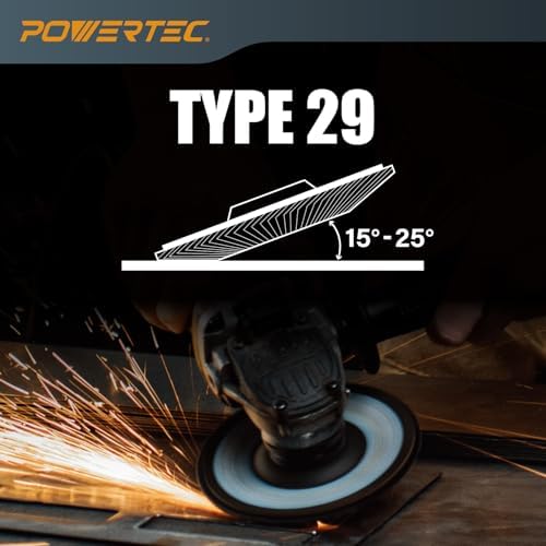POWERTEC 4-1/2" Zirconia Flap Discs - 10-Pack 60 Grits for Angle Grinder, Compatible with DeWalt DCG413B, DWE402, DCG405B, DWE4011 - Ideal for Sanding and Grinding Metal & Stainless Steel (11102)