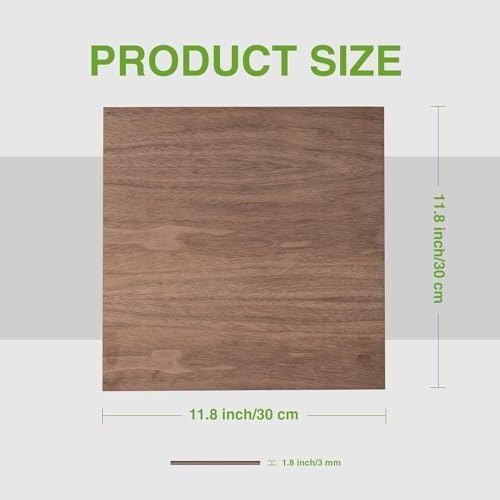 ROBOTIME 6-Pack Laser Wood Sheets | 1/8" & 12 x 12" Basswood + Walnut + Birch - 3mm Plywood for Laser Cutting, Engraving & Pyrography