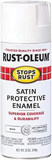 Rust-Oleum 7791830-6PK Stops Rust Spray Paint, 12 oz, Satin White, 6 Pack