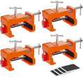 Cabinet Clamps, Cabinet Installation Cabinetry Clamps Face Frame Clamps Tools with Two Side Screws and Alignment Plate, 4 Pack, Orange