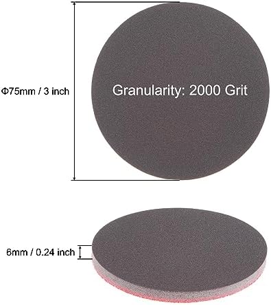 uxcell 100pcs 2000 Grit Sanding Sponge 3 Inch Hook and Loop Sponge Sanding Disc Wet/Dry for Car Wood Drywall Metal