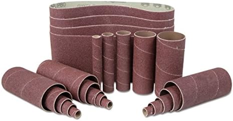 WEN 6524SP80 80-Grit Combination Belt and Sleeve Sandpaper Set, 24-Pack