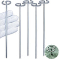8 Inch Circle Top Landscape Staples, 100Pcs 8 Gauge Galvanized Steel Heavy Duty Gardn Stakes for Outdoor Gardening Weed Barrier Sod Fabric