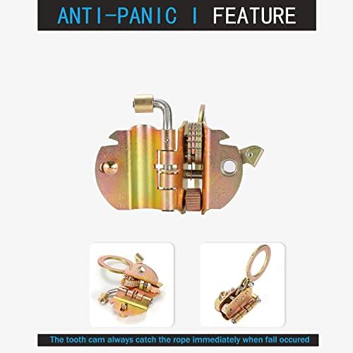 Fall Protection Rope Grab,Fall Arrester, Used with 5/8” Lifeline Rope, for Construction, Climbing, Comply to ANSI/OSHA