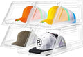 Stackable Clear Hat Organizer for Baseball Caps with Sliding Drawer