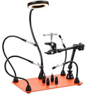 VEVOR Magnetic Helping Hands Soldering Station, Third Hand Soldering Tool with Gooseneck LED Magnifying Lamp, 4 PCB Holders & 360 Hot Air Gun Holder for Electronic Repair Craft Hobby