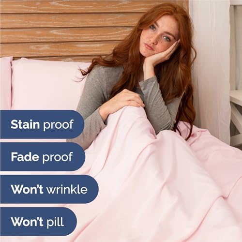 Split King Size 5 Piece Sheet Set - Breathable & Cooling - Lavender Pink