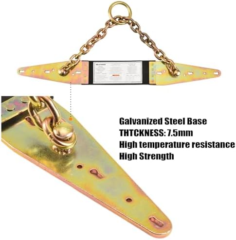 Heavy Duty Chain Reusable Halo Anchor With 1/4"×3" lag Screws For Any Pitch [16d Nails Not Provided] | Zinc-Plated Steel | Fall Restraint | Fall Arrest | Positioning | ANSI & OSHA Compliant