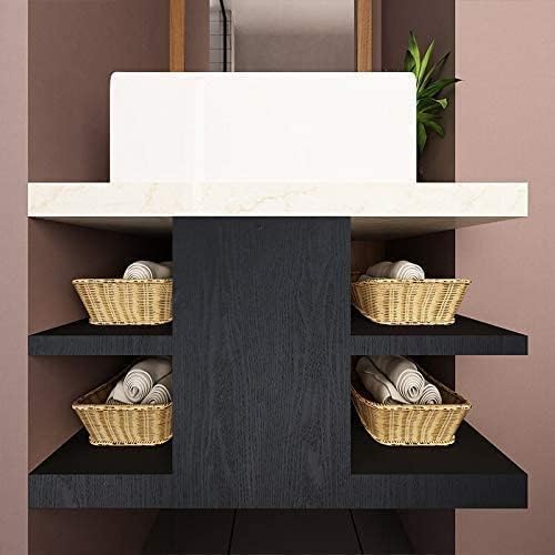 tiltil Black Wood Peel and Stick Wallpaper Wood Contact Paper 17.7" × 787" | Self-Adhesive Wallpaper Removable Waterproof Wall Paper Vinyl for Countertop Furniture Kitchen Countertop Easy to Clean