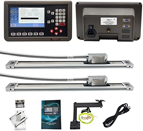 2 Axis LCD Lathe Machine Digital Readout DRO Display with Magnetic Scale 5um Resolution 220mm(8") 1020mm(10") DRO for Lathe Mill Milling Machine Wooden Working