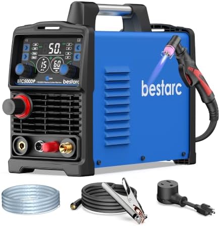 Bestarc 50A Pilot Arc Plasma Cutter, 110/220V, LED Display, Air Sensor