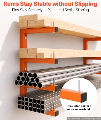 VEVOR Lumber Rack, 4-Tier 2-Pack 220 lbs per Tier, Welded Wood Pipe Storage