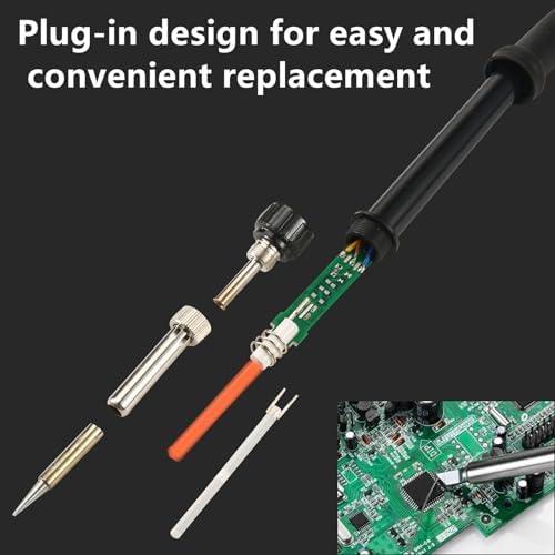 Rework Soldering Station, 2 in 1 SMD Hot Air Solder Station and Soldering Iron Kit Heat Gun with Soldering Tips, Hot Air Nozzles, Tweezers