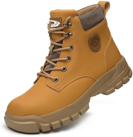 Steel Toe Work Boots for Men Women Lightweight Comfortable Waterproof Composite Toe Boots Slip Resistant Indestructible Wide Safety Shoes